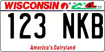 WI license plate 123NKB