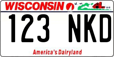 WI license plate 123NKD