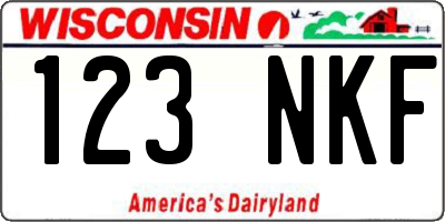 WI license plate 123NKF