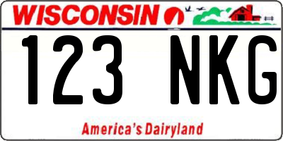 WI license plate 123NKG