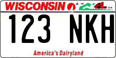 WI license plate 123NKH