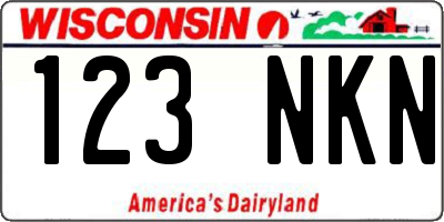 WI license plate 123NKN
