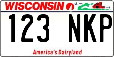 WI license plate 123NKP