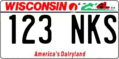 WI license plate 123NKS