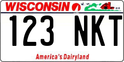 WI license plate 123NKT