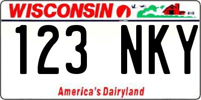 WI license plate 123NKY