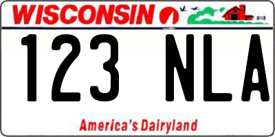 WI license plate 123NLA