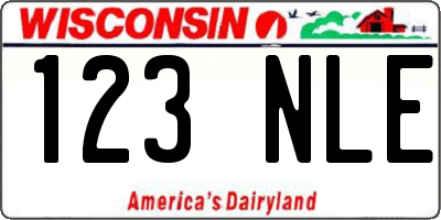 WI license plate 123NLE