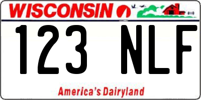 WI license plate 123NLF