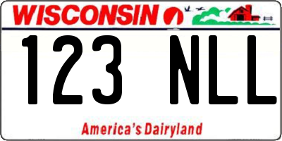 WI license plate 123NLL