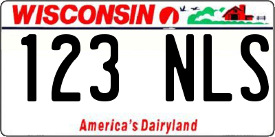 WI license plate 123NLS