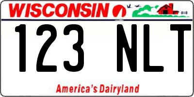 WI license plate 123NLT