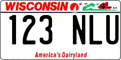 WI license plate 123NLU