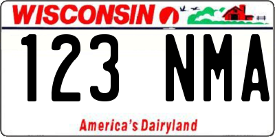 WI license plate 123NMA