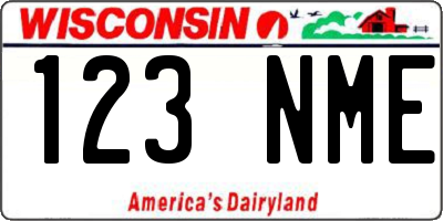 WI license plate 123NME