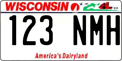 WI license plate 123NMH