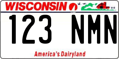 WI license plate 123NMN