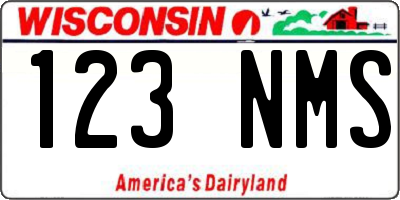 WI license plate 123NMS