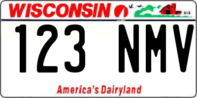 WI license plate 123NMV
