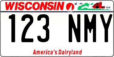 WI license plate 123NMY