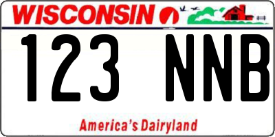 WI license plate 123NNB