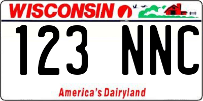 WI license plate 123NNC