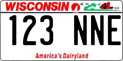 WI license plate 123NNE