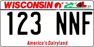 WI license plate 123NNF