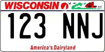 WI license plate 123NNJ