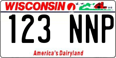WI license plate 123NNP