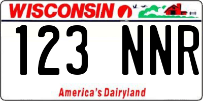 WI license plate 123NNR