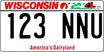 WI license plate 123NNU