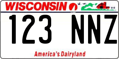 WI license plate 123NNZ