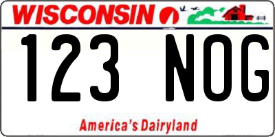 WI license plate 123NOG