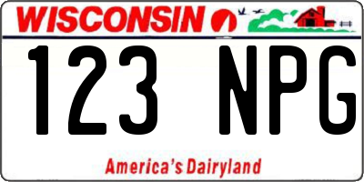 WI license plate 123NPG