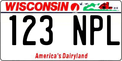 WI license plate 123NPL