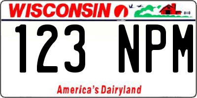 WI license plate 123NPM