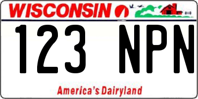 WI license plate 123NPN