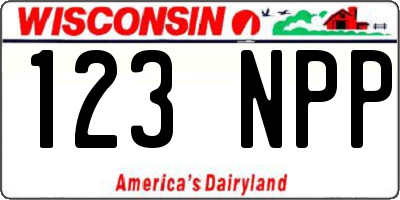 WI license plate 123NPP