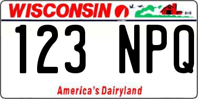 WI license plate 123NPQ