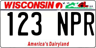 WI license plate 123NPR