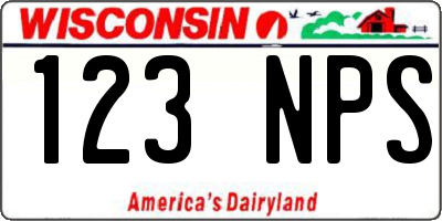 WI license plate 123NPS