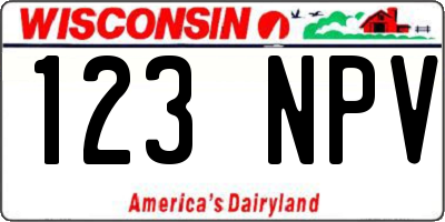 WI license plate 123NPV