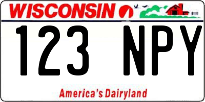 WI license plate 123NPY