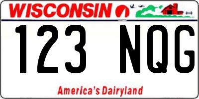 WI license plate 123NQG