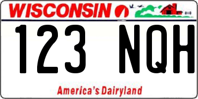 WI license plate 123NQH