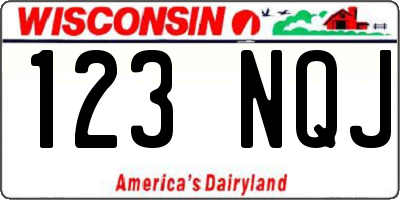 WI license plate 123NQJ