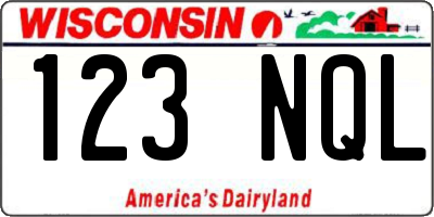 WI license plate 123NQL