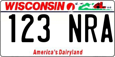 WI license plate 123NRA