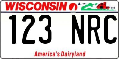 WI license plate 123NRC
